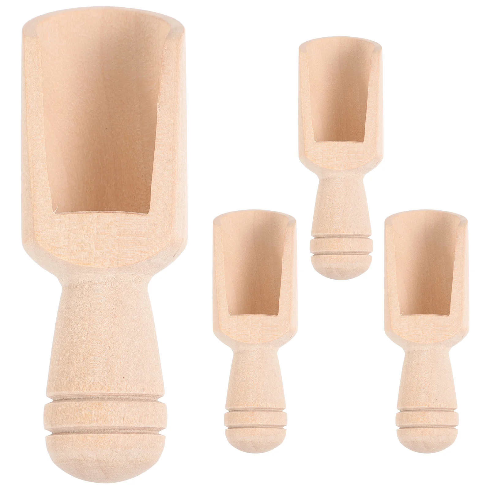 

4pcs Small Tea Spoons Multipurpose Wooden Spoons Mini Multifunctional Scoops Salts Wood Spoons