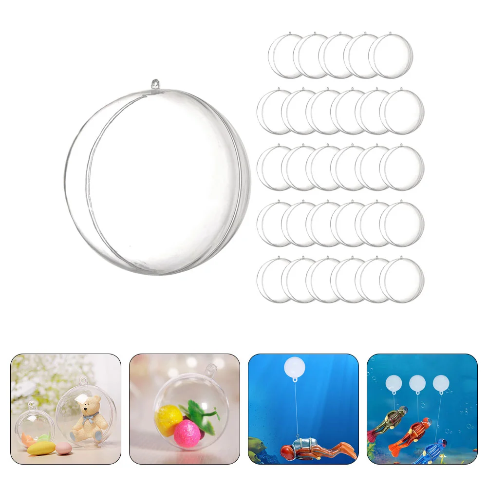 

30pcs Clear Fillable Ball Ornaments Transparent Fillable Ball Pendants Party Decorations Aquarium Float Ball