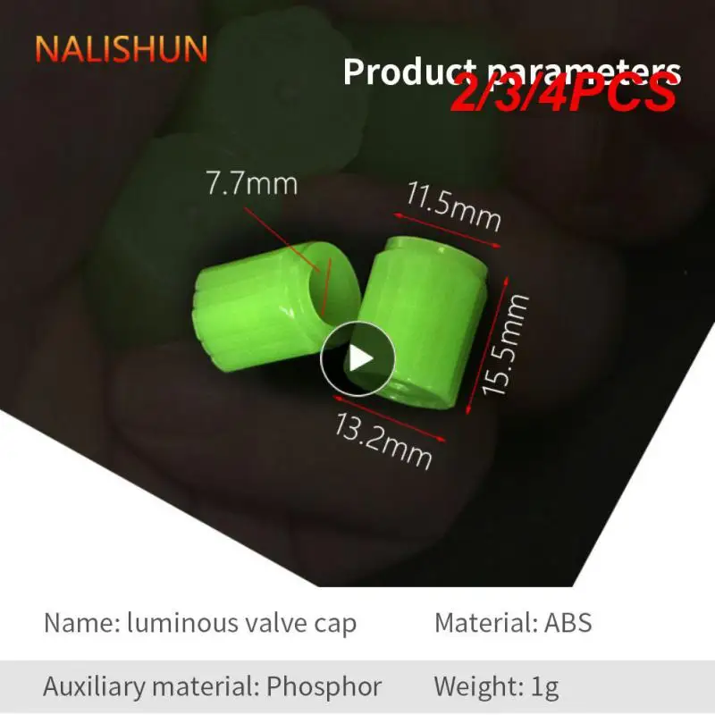

2/3/4PCS Fluorescent Luminous Universal Valve Core Sleeve Cap Decoration Night Glowing Bikecle Tire Luminous Valve Cap