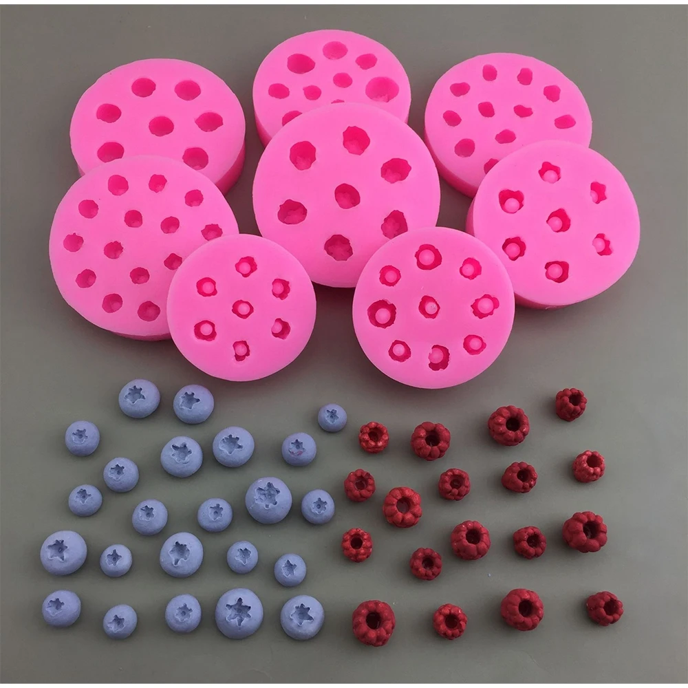 

Blueberry Household Baking Appliances Decoration Silicone Mold DIY Raspberry Fruit Fondant Cake Chocolate Handmade Candle Soap