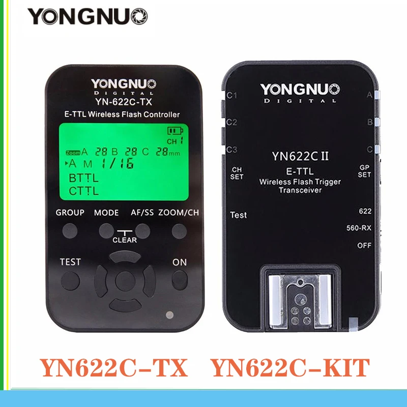 YONGNUO Flash WirelessTTL Flash Trigger YN622C YN-622-TX KIT with High-speed Sync HSS 1/8000s for Canon Camera 500D 60D 7D 5DIII