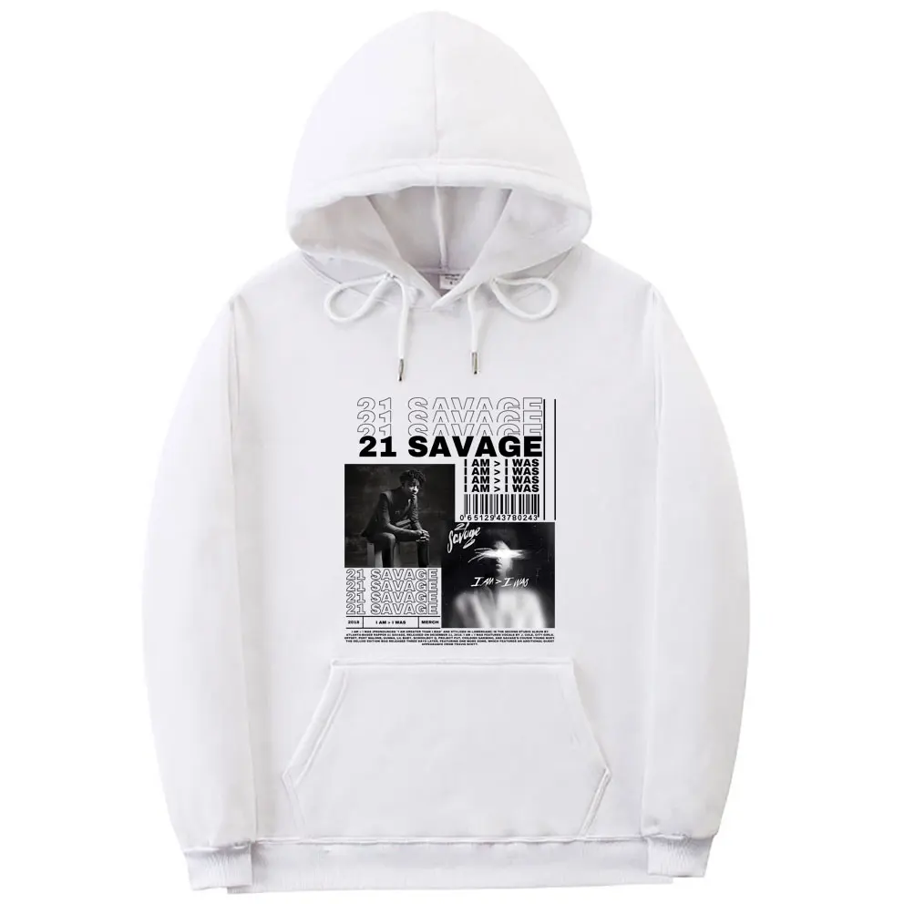 

Толстовка Rapper 21 Savage I Am I Was Music с графическим альбомом, Мужская толстовка в стиле хип-хоп и панк, мужские винтажные толстовки, Мужская модная уличная одежда