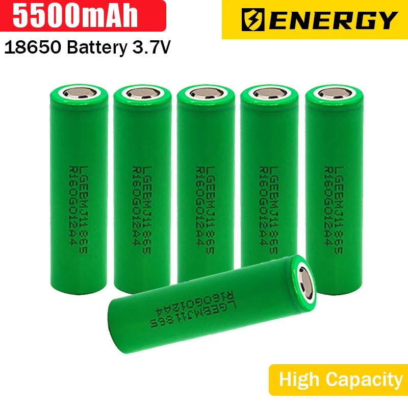 

Original 18650 Battery 5500mah 3.7 V 18650 Lithium Rechargeable Battery For Flashlight Batteries Toy/electrical Charging