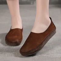 women loafers spring genuine leather comfort flat mother shoes slip on footwear fashion female footwear zapatos de mujer ks297