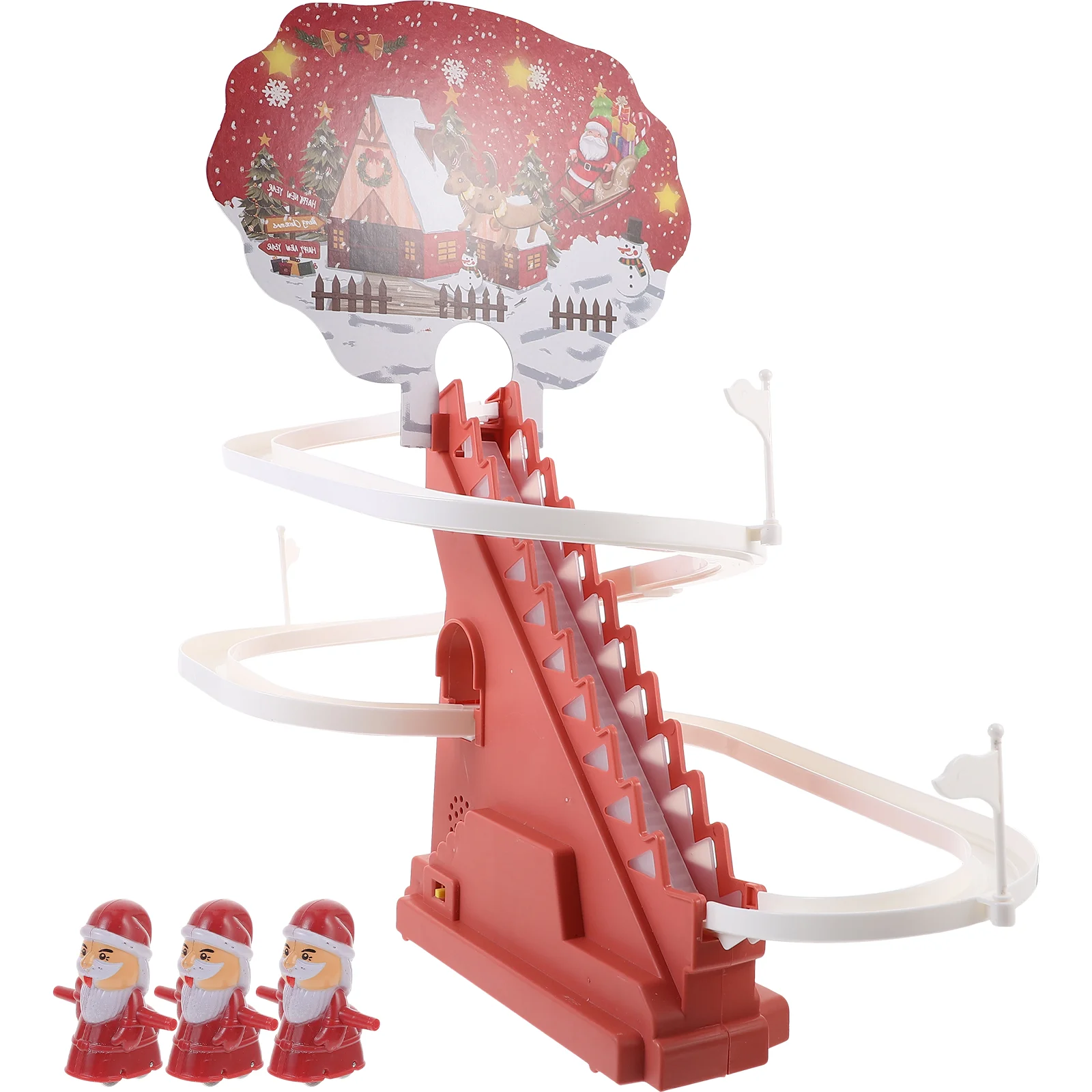 

Cars Toys Kids Educational Stair Climbing Santa Small Christmas Stairs Race Track Slide Toddler