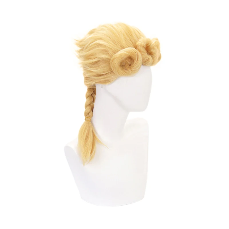 

JoJo's Bizarre Adventure Giorno Giovanna Cosplay Wig JOJO Golden braids Styled Hair Halloween Role Play Wig + Hairnet