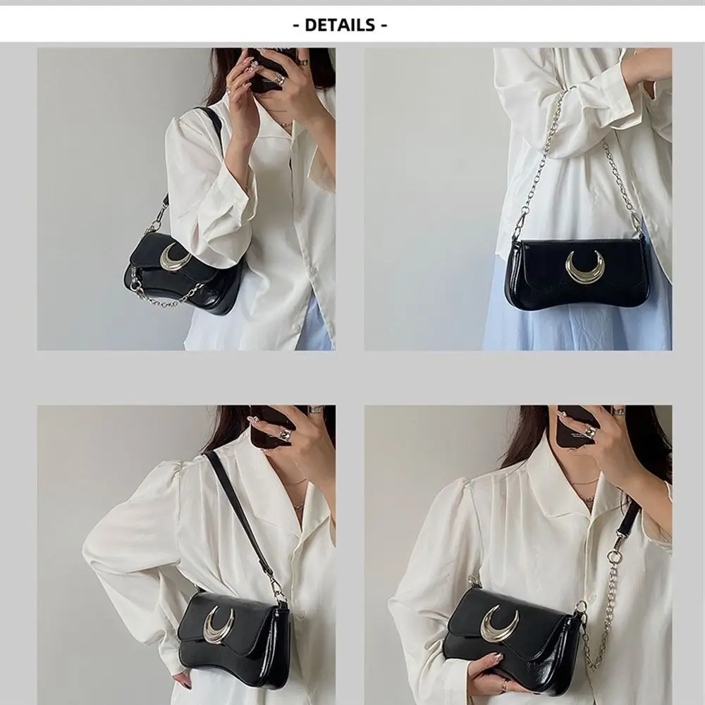 Модный дизайн сумка на плечо с пряжкой и луной изысканная из искусственной кожи