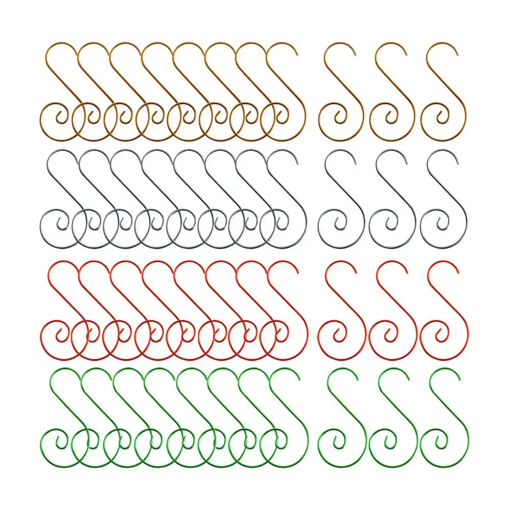 

20Pcs/Set New Christmas Ornaments Christmas Decoration Hanging Pendants Metal Hook Xmas Tree Hook S Shaped Hanger Hooks