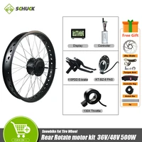 36v 48v 500w rear rotate snowbike brushless gear hub motor conversion kit fork size 170mm with fat tire 20 26 inch wheel
