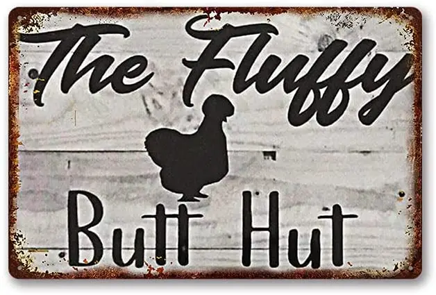 Металлический жестяной знак-пушистая Стыковая хижина-ЗАБАВНЫЕ РЕТРО банки 8x12 в
