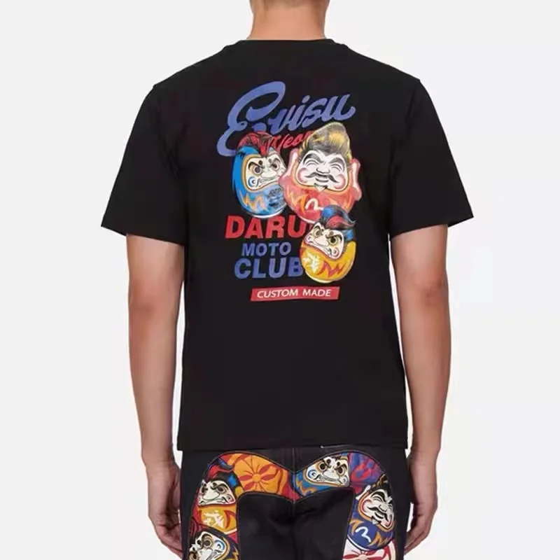 

Men's Short Sleeves New Y2k New Black T-Shirt Print Pattern 100% Cotton Short Sleeve Japanese Style Retro Hip hop Style