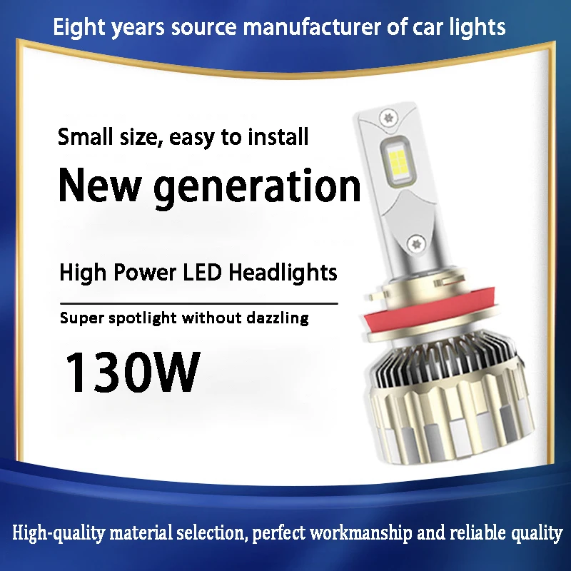 

130 Вт фонарь для автомобильной фары 9005/9006/H1/H4/H7/H11 Высокая мощность, противотуманная фара, лм, высокая яркость, универсальная фара