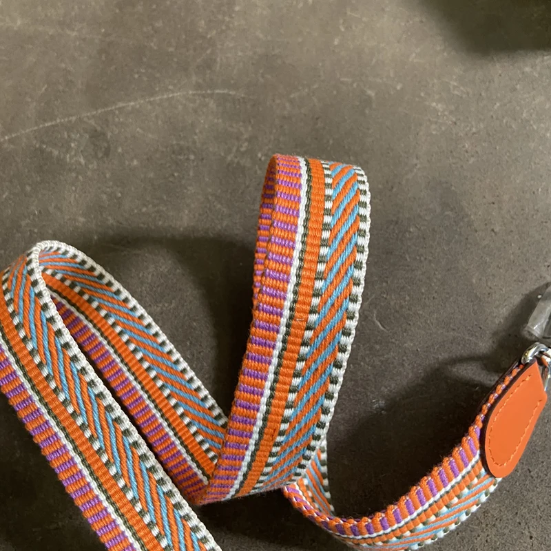 Evelyn Bag With Shoulder Strap Color Woven Canvas Shoulder Strap All-match Leather Diagonal Bag Strap Accessories