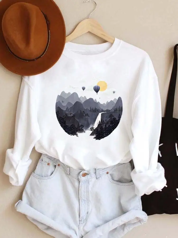 

Clothing Pullovers Ladies Travel Hot Balloon 90s Women Casual Fashion Spring Autumn Winter Female Hoodies Graphic Sweatshirts