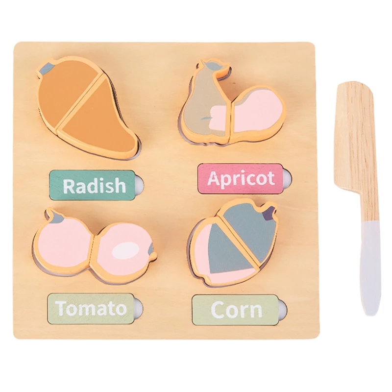 

FBIL-Children's And Happy Toy Kitchen Play House Fruit And Matching Plate Cut And Cut The Magnetic Wooden Set Combination