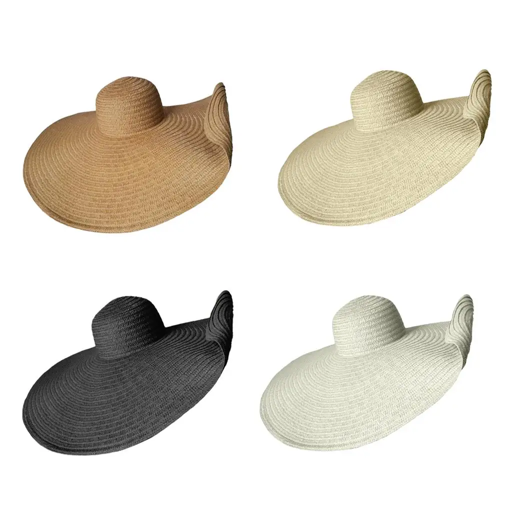 

Women Beach Hat, Collapsible Wide Brim , Beach Vacation gift for travel Photo Prop