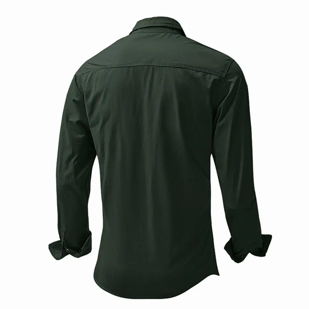 

Lapel Shirt Breathable Sweat-absorbing Men's Casual Shirts with Turn-down Collar Button Closure for Everyday Wear Casual Men