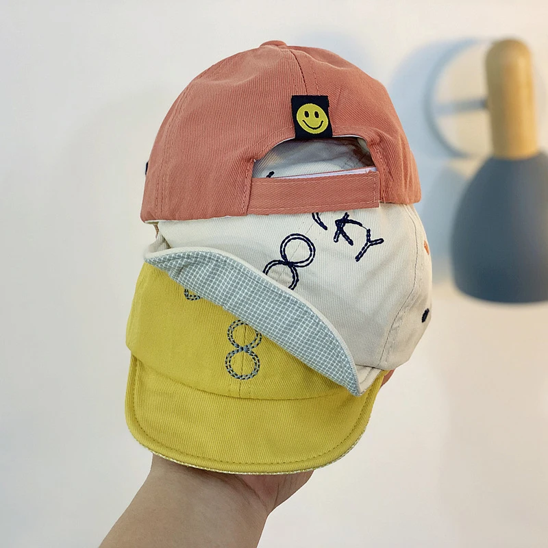 

MILANCEL New Spring Baby Hat Toddler Embroidered Letter Peaked Cap