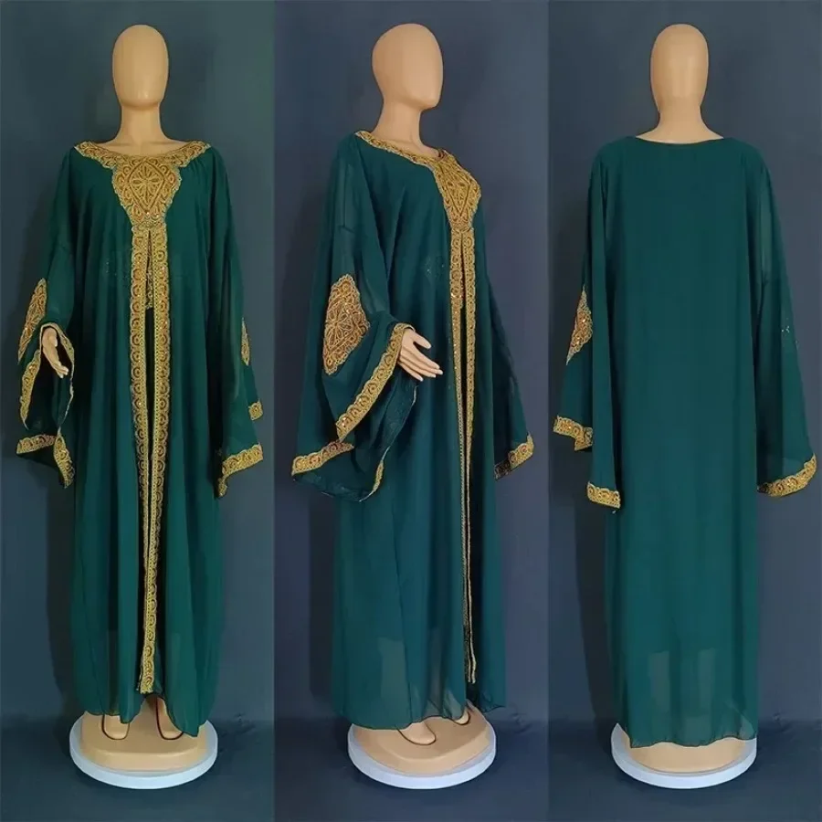 Африканские платья для женщин комплекты из 2 предметов Boubou Africain Femme Diamonds Dashiki