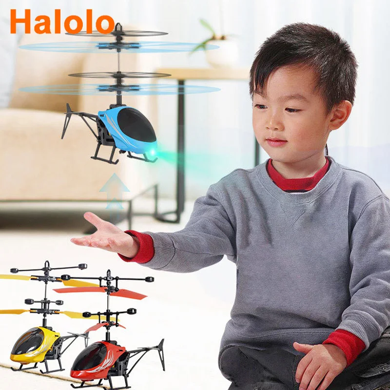 

Мини Радиоуправляемый Дрон Halolo, Летающий вертолет, самолет с подвеской, индукционный вертолет, детская игрушка со светодиодсветильник кой, ...