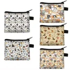 Кошелек для мелочи с принтом милых кошекфранцузских бульдогов, Женский мини-кошелек, детские дорожные портативные маленькие сумки для губной помады, подарок