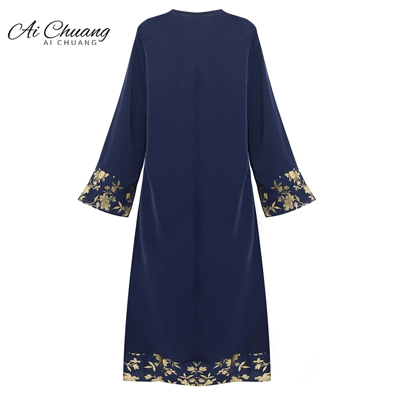New Muslim Robe Islamic Clothing for Women Middle East Duibai Arab Ramadan Prayer Lace Polka Stiching Elegant Abaya Belt Dress