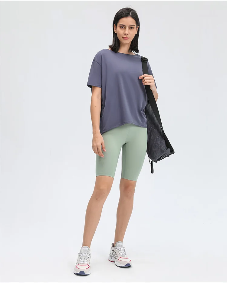 LULUNALAN Women's Short Sleeve Top T-shirt Yoga Fitness Gym Sport Crop Top Sportswear Breathable Leisure Outdoor Jogging Blouse