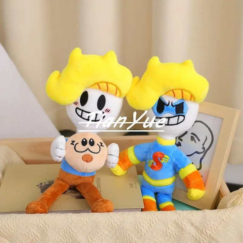 

Cute Super Yellow hair boy Bryson kid's stuffed doll Xmas doll for children's gift 35cm