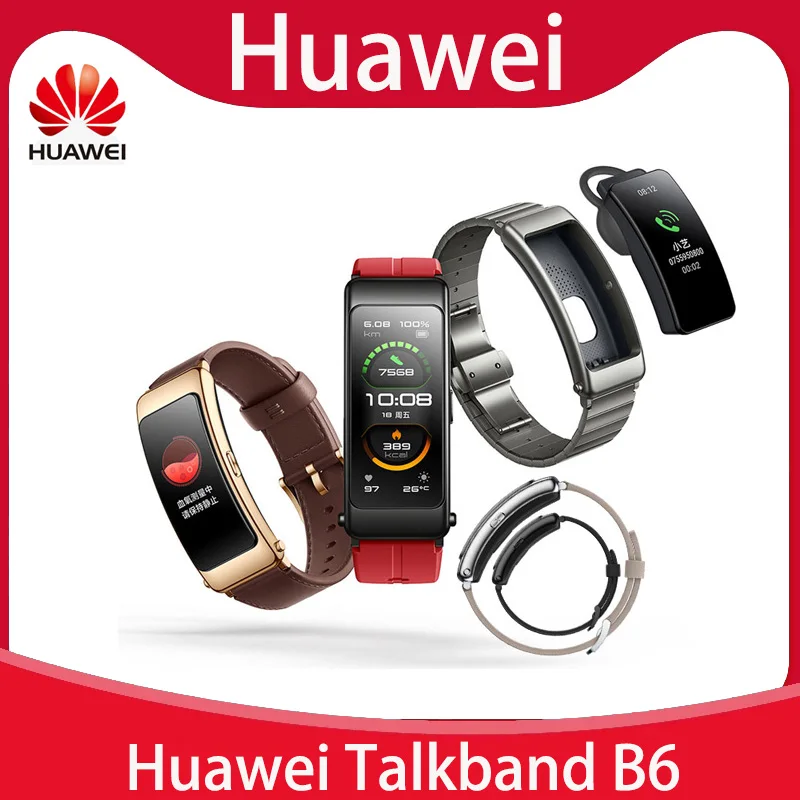 

Original Huawei TalkBand B6 Talk Band B6 width Bluetooth Smart Bracelet Sports Wristbands Touch AMOLED Screen Call Earphone Band