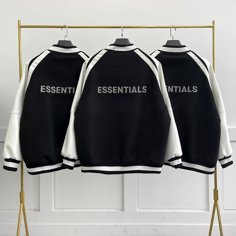 

Essentials Jacket Fashion Brand High Street Silicone Letter Baseball Jacket Couple Jacket hip hop Loose Oversized Travel Jacket