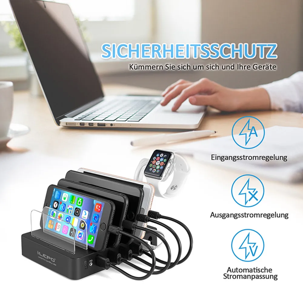 Станция зарядная с 8 USB-портами и поддержкой быстрой зарядки 105 Вт | Мобильные