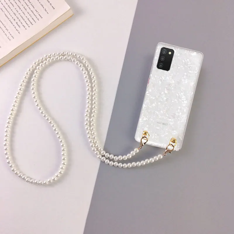 

A03S Crossbody Pearl Lanyard Phone Case For Samsung Galaxy A03S Case A02S A03 S A 02s A52s A53 A13 A12 A23 A32 A22 Chain Cover