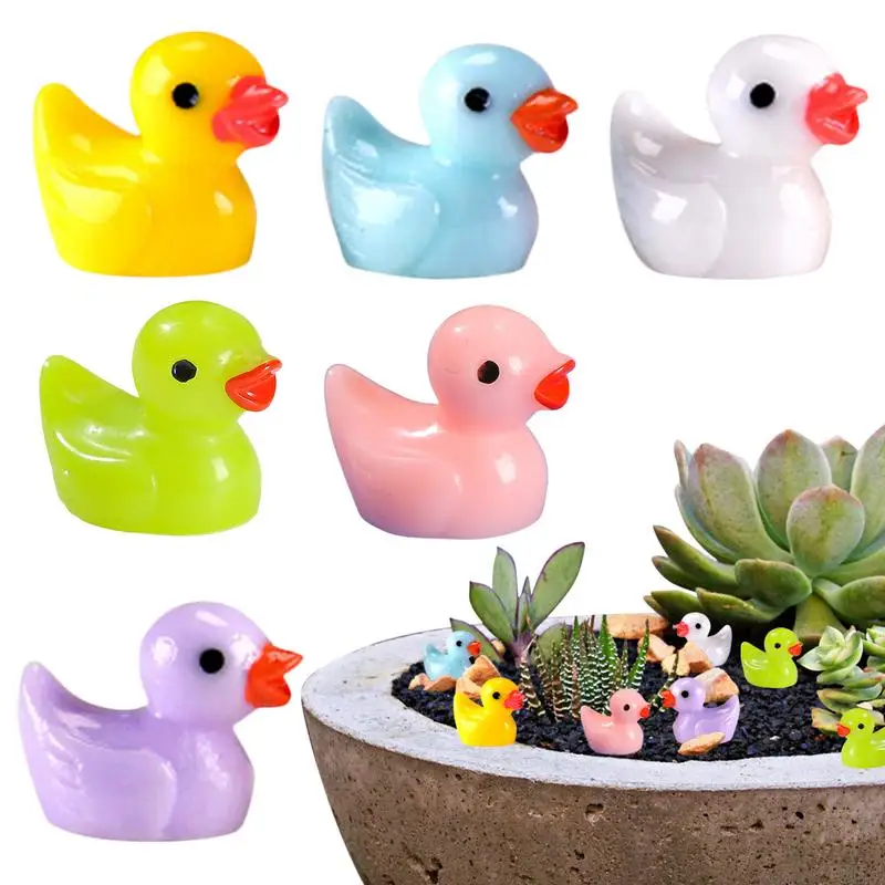 

100PCS Cute Mini Resin Yellow Duck Ornament Miniature Figures Little Duck Resin Handicraft Micro Landscape Dollhouse Decoration