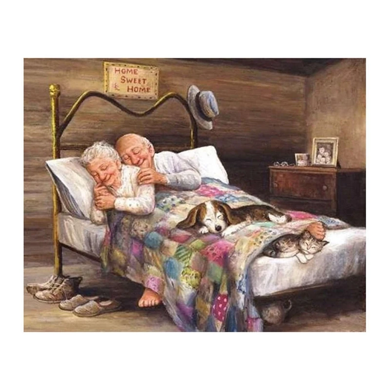 

Full Diy 5D Diamond Painting Old Couple Stitch Diamond Embroidery Patterns Rhinestones Diamond