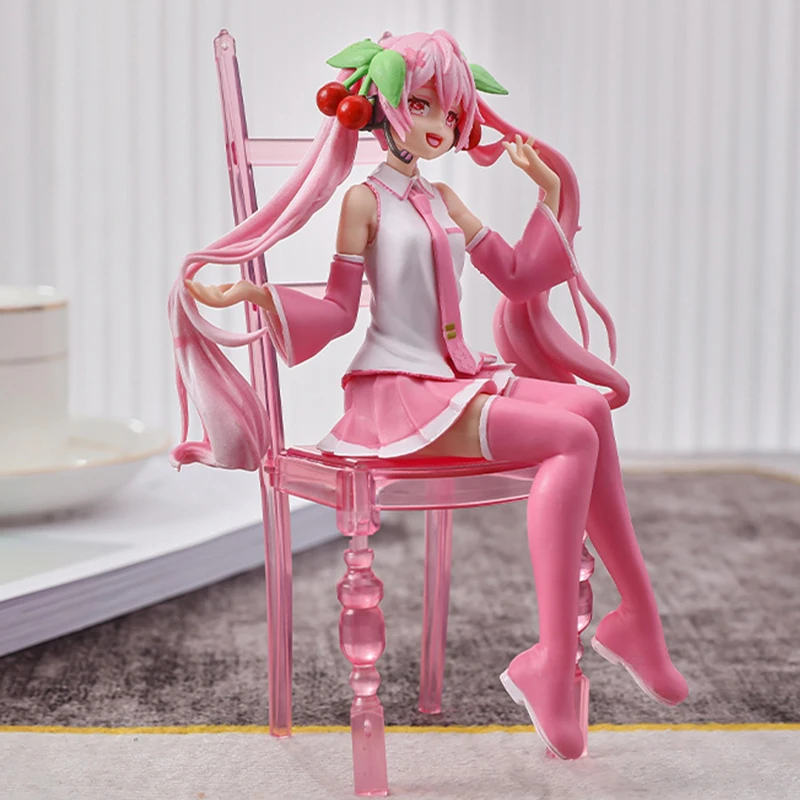 

Pink Hatsune Miku Figure Model Two-Dimensional Animation PVC Virtual Singer Doll Car Ornament Original Japanese Anime Figure