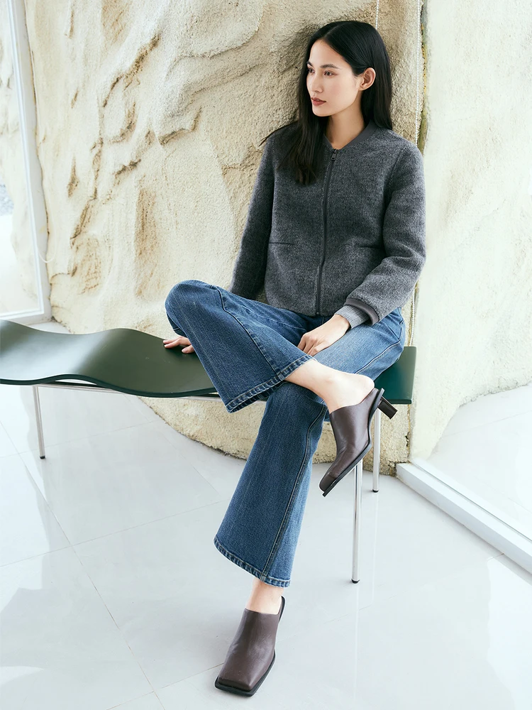 Insun Enshang Special Selection 2024 осеннее простое флисовое короткое пальто на молнии с простым