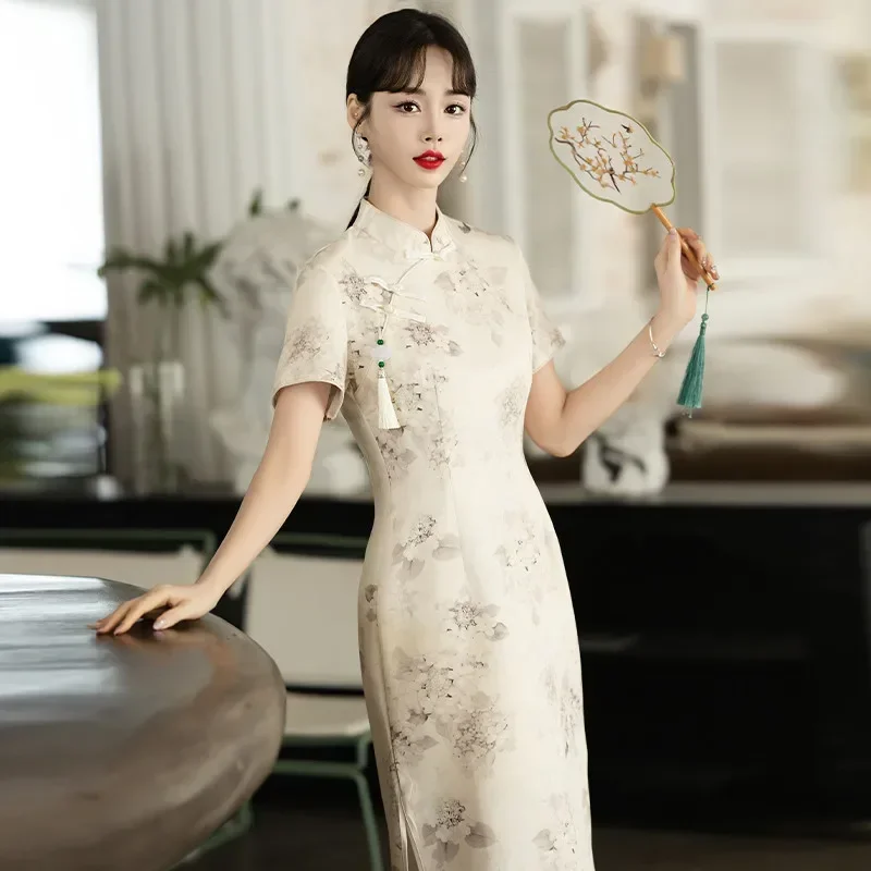 Молодее элитное улучшенное темпераментное платье Cheongsam новое летнее в китайском