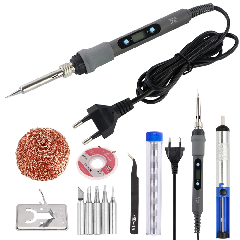 

Solder With Soldering Iron Tin Iron Electronic Temperature Welding Tips Electric Display Adjustable Tools Repair Digital