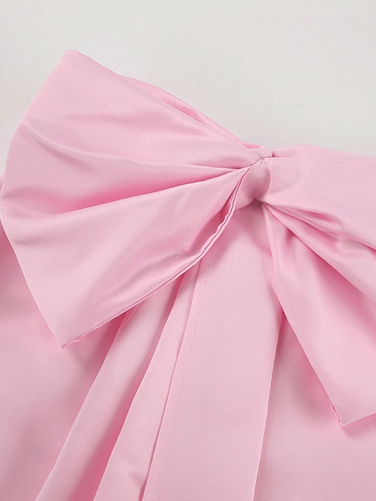 Y2k Розовая Сексуальная горячая Короткая юбка для девочек с большим бантом на