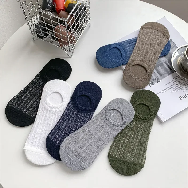 

Cotton Breathable Socks Sock Summer Mouth Non-slip 3pairs Invisible Silicone Thin Shallow Men's Calcetines Boat Short Boy Show