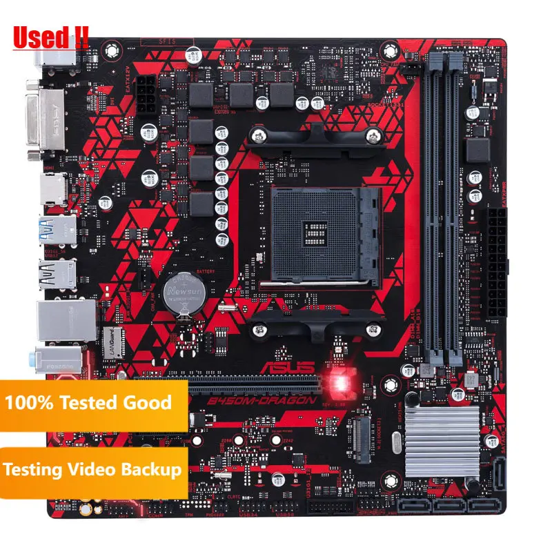 

ASUS B450M-DRAGON системная плата AMD B450 AM4 DDR4 M.2 mATX USB 3,2 DVI HDMI