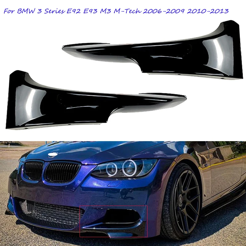 

For BMW 3 Series E92 E93 M3 M-Tech 2006~2013 Car Front Bumper Splitters Spoiler Air Vent Intake Lower Spoiler Canards Lip Cover