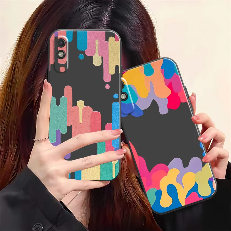 

Rainbow Gradient Phone Case For Xiaomi Redmi 7 7A 8 8A 9 9i 9AT 9T 9A 9C Note 7 8 2021 8T 8 Pro Carcasa Soft Funda Back Black