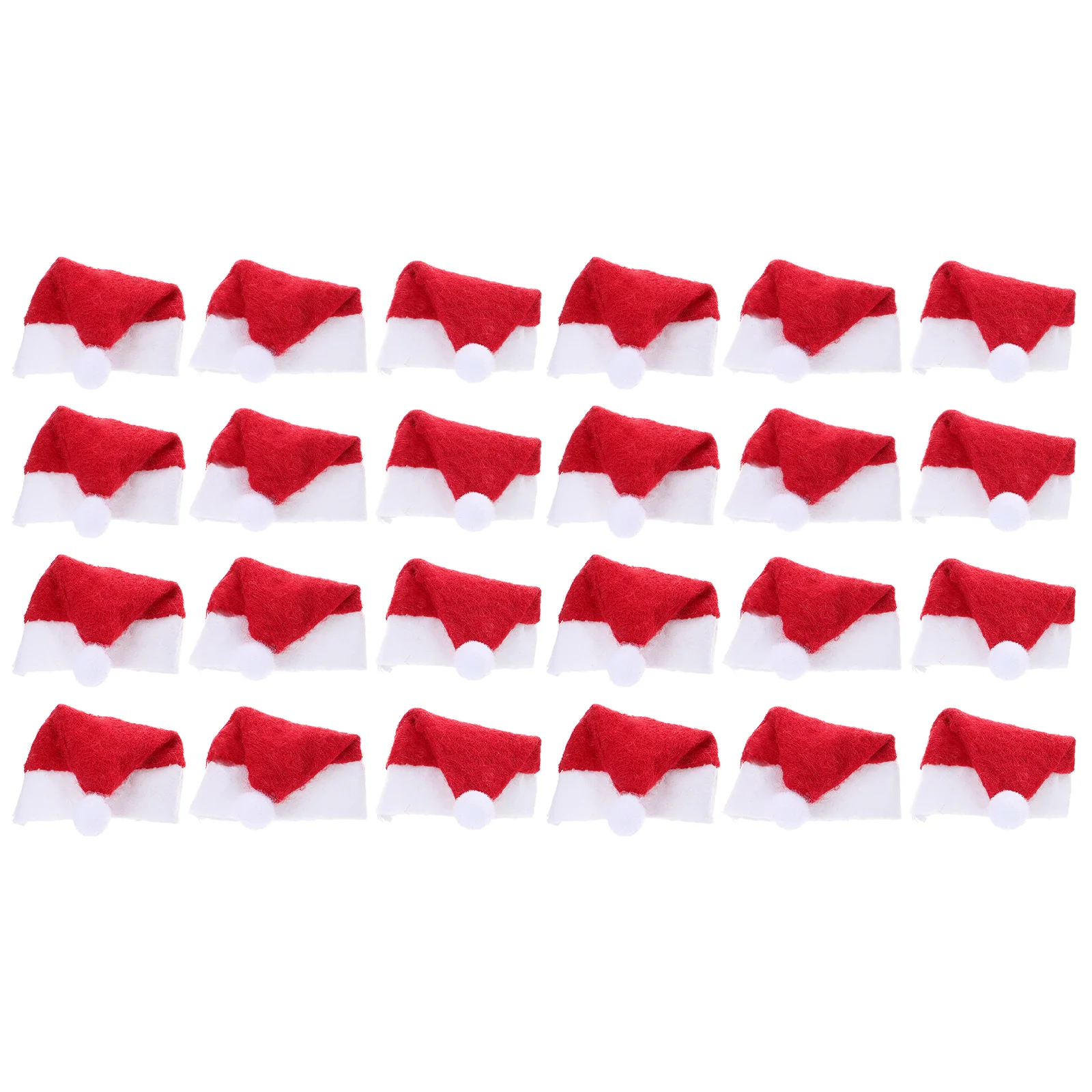 

24 Pcs Christmas Lollipop Hat Xmas Decor Party Accessories Mini Manual Non-woven Fabric