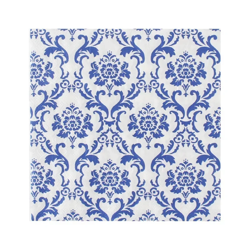

Одноразовые бумажные салфетки для декупажа Blue and White Flowers 20 шт