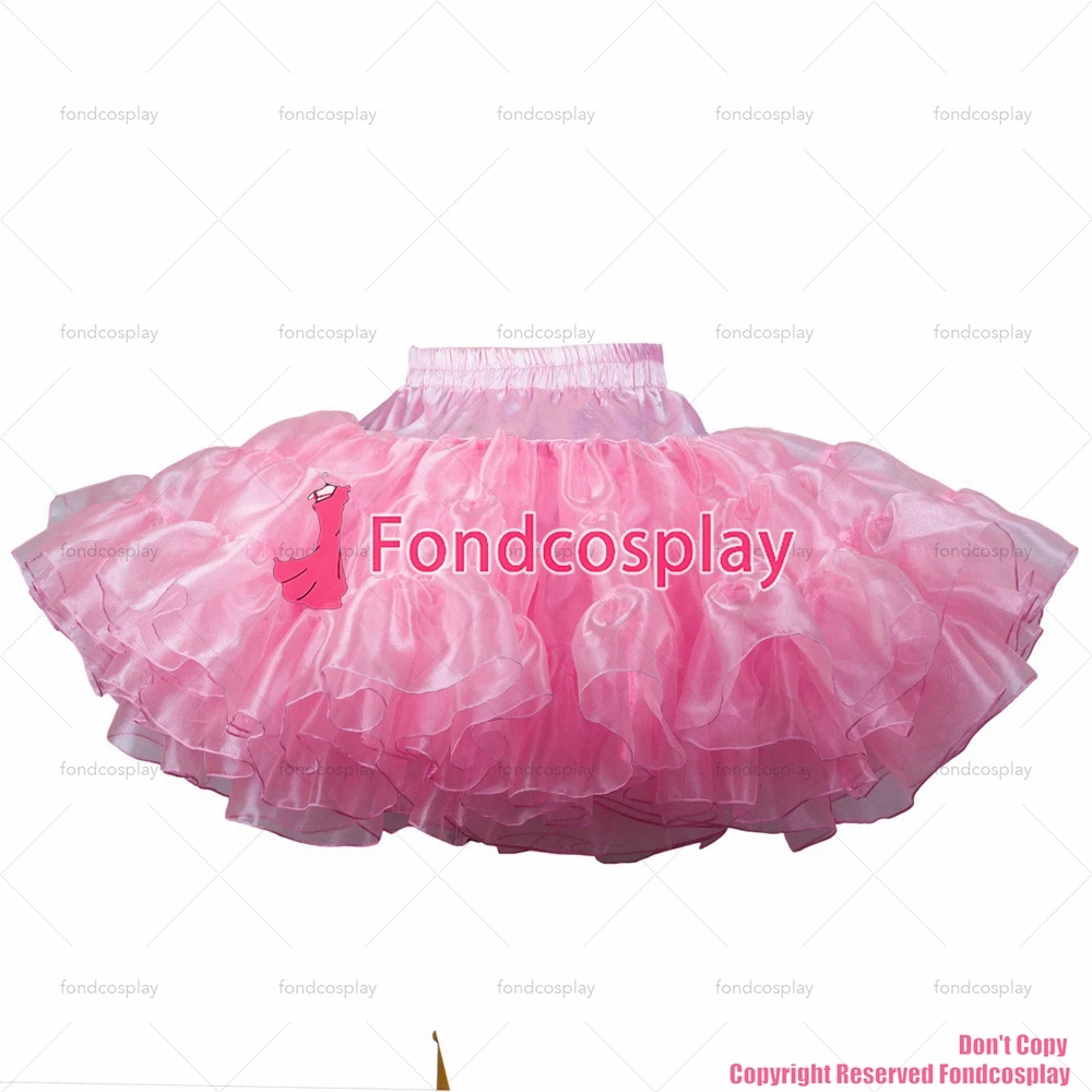 

tailor-made sexy adult dressing cross maid sissy short french soft pink organza petticoat underskirt skirt tv/cd [t11]