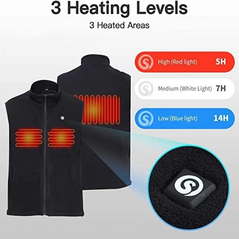 

Savior Heat Electric Heated Vest Men Heating Vest Battery Winter Warm Heated Jacket Rechargeable Women Outdoor Ski Cycling