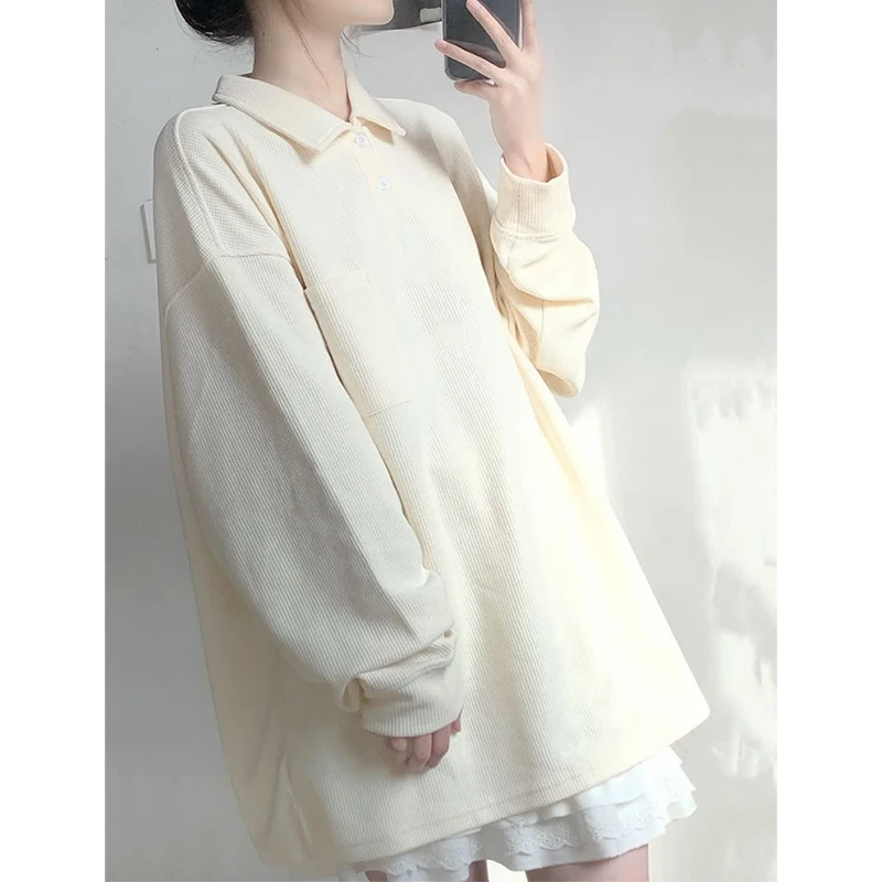 Персиковая вафельная клетчатая женская футболка-поло с коротким рукавом в стиле