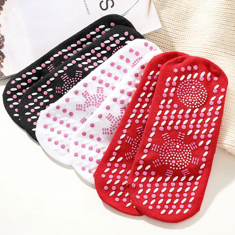 1 pair Unisex Self-heating Magnetic Therapy Care Socks Winter Elastic Slimming Breathable Comfortable Warm Sports Massage Socks