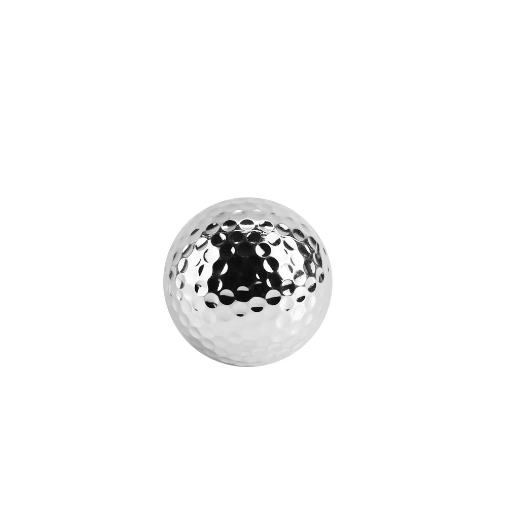 

1pc Silver Golf Ball for Golfer Indoor Outdoor Swing Putter Training Practice Balls 42.67mm Two Layer As Gift